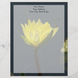 Yellow Lotus Waterlily Flower Customized Letterhead
