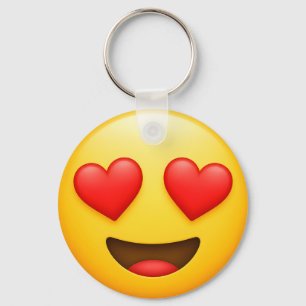 Yellow love emoji key ring