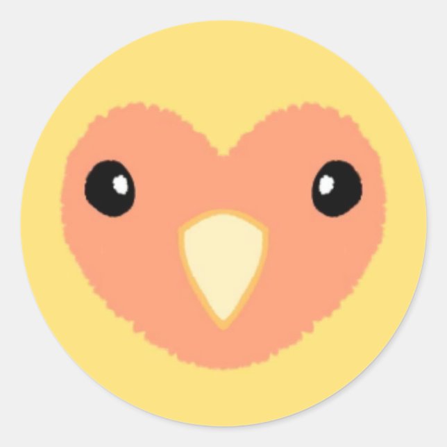 Yellow Lovebird Cute Sticker (Front)