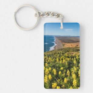 Yellow Lupine Above Point Reyes Beach At Point Key Ring
