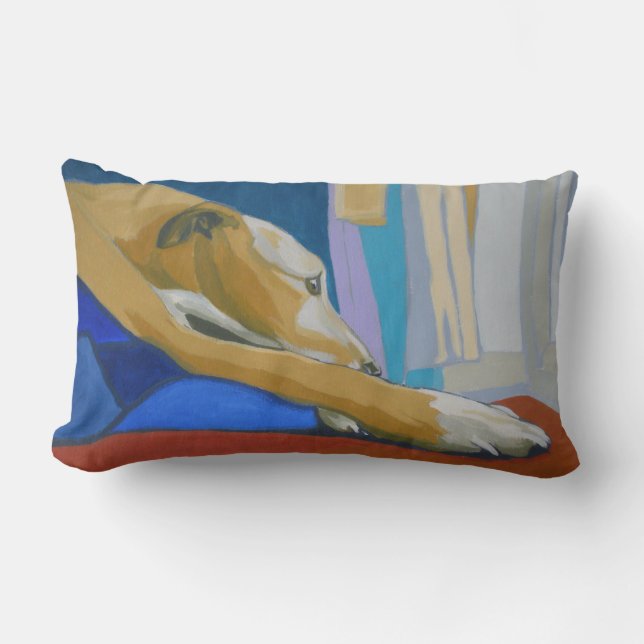 Yellow Lurcher cushion (Front)