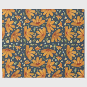 Yellow Luxe Florals Wrapping Paper