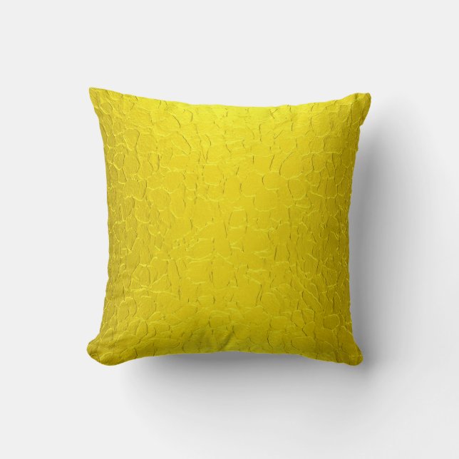 Yellow Luxury Modern Abstract Art Cushion (Front)