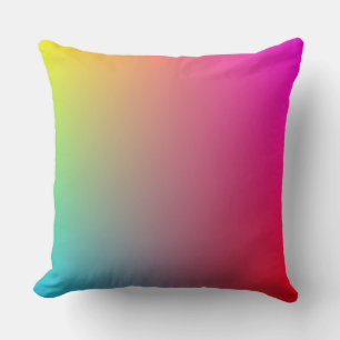 Yellow, Magenta, Blue and Red Gradient Cushion