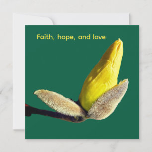 Yellow Magnolia Bud Holiday Card