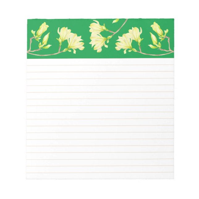 Yellow Magnolias on a Medium Sized Notepad (Front)