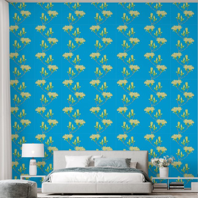 Yellow Magnolias on a  Wallpaper (Bedroom)
