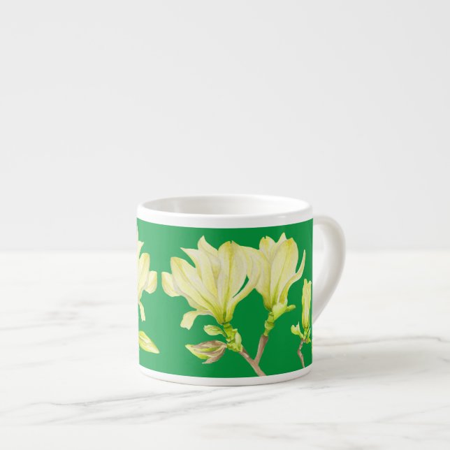 Yellow Magnolias on an Espresso Mug (Front Right)