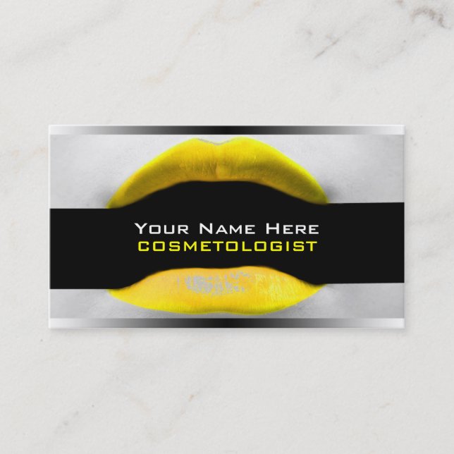 Yellow Make-Up Artist  Business Cards (Front)