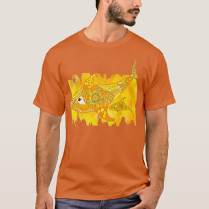 Yellow Mama Whale and Baby T-Shirt