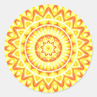 Yellow Mandala Bright Sunshine Boho Cheerful Decal Classic Round Sticker