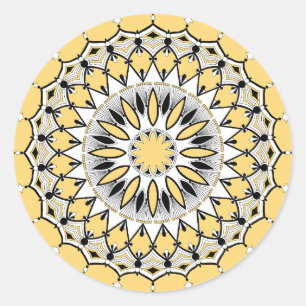 Yellow Mandala (Design 1) Stickers