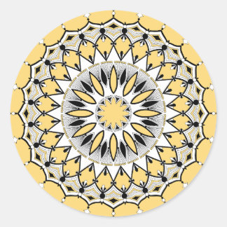 Yellow Mandala (Design 1) Stickers