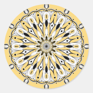 Yellow Mandala (Design 2) Stickers