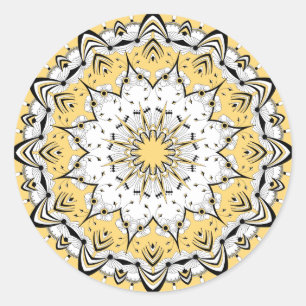 Yellow Mandala (Design 3) Stickers