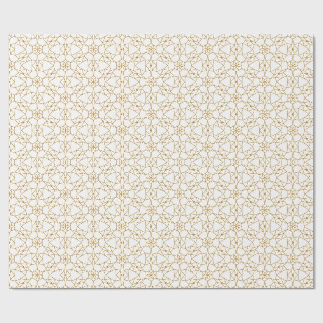 Yellow mandala geometry wrapping paper (Flat)