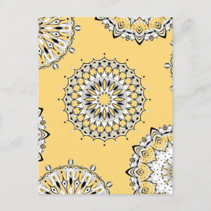 Yellow Mandalas 1 Postcard
