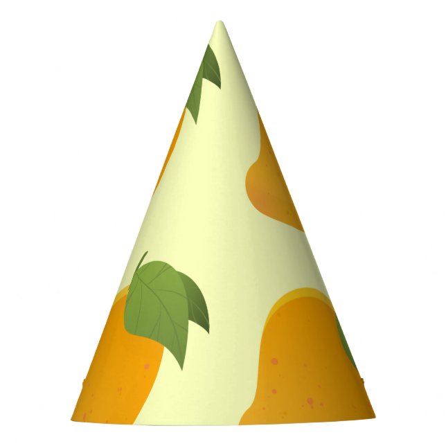 Yellow Mango Tropical Fruit Lovers Caribbean Party Hat (Front)