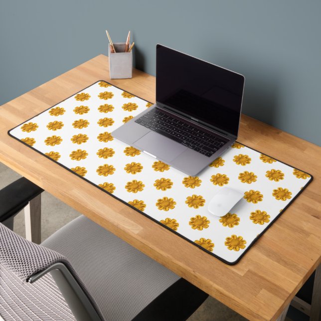 Yellow Many Flowers  Desk Mat (Office 2)