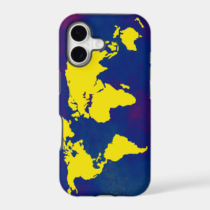 yellow map of the world