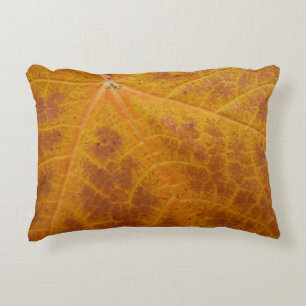 Yellow Maple Leaf Autumn Abstract Nature Decorative Cushion