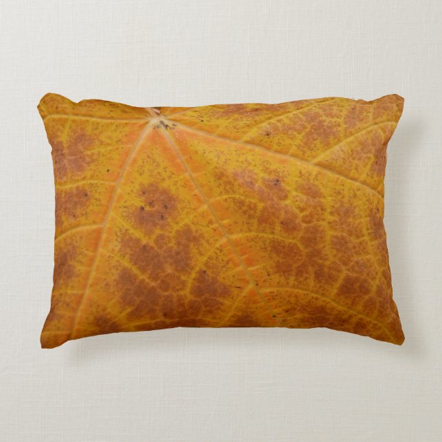 Yellow Maple Leaf Autumn Abstract Nature Decorative Cushion (Front)