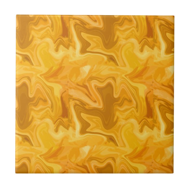 Yellow Marble Effect For Geology Lovers Art Decor Tile (Front)