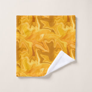 Yellow Marble Effect For Geology Lovers Art Decor Wash Cloth