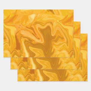 Yellow Marble Effect Gifts For Geology Art Decor Wrapping Paper Sheet