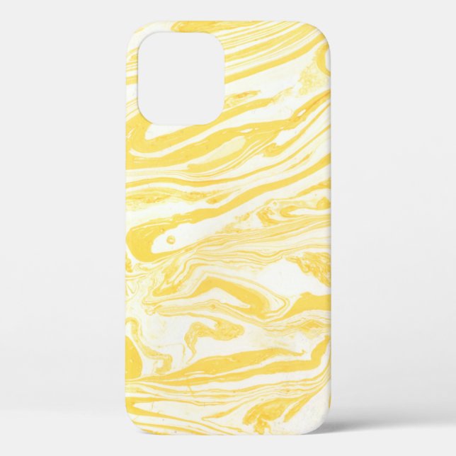 Yellow marble texture. Hand drawn Case-Mate iPhone Case (Back)