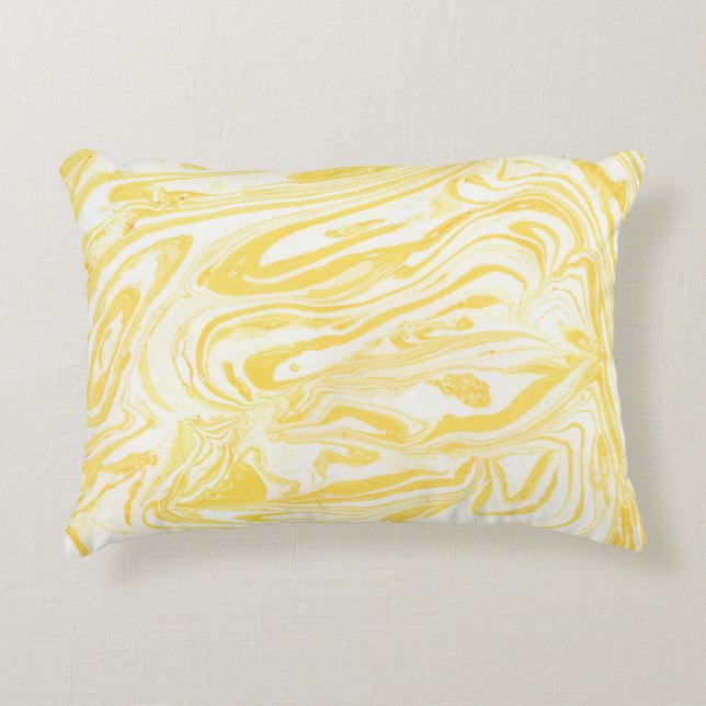 Yellow marble texture. Hand drawn Decorative Cushion (Front)