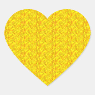 Yellow Marigold Floral Seamless Pattern Heart Sticker