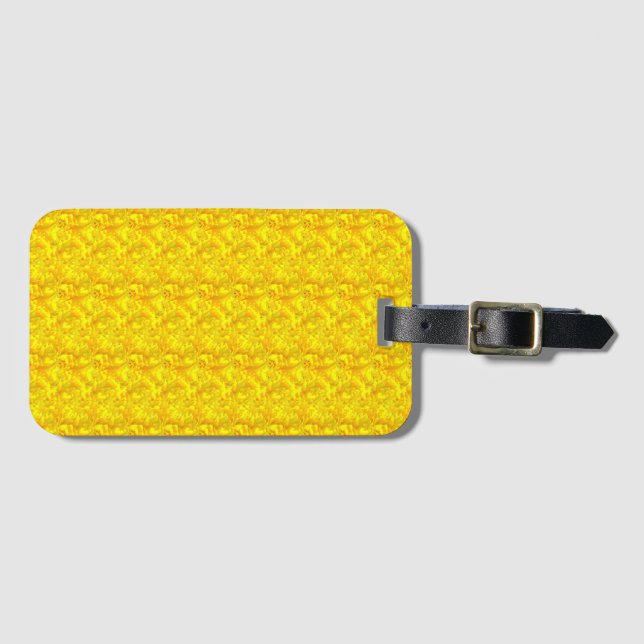 Yellow Marigold Floral Seamless Pattern Luggage Tag (Front Horizontal)