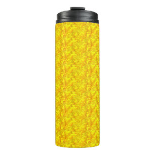 Yellow Marigold Floral Seamless Pattern Thermal Tumbler