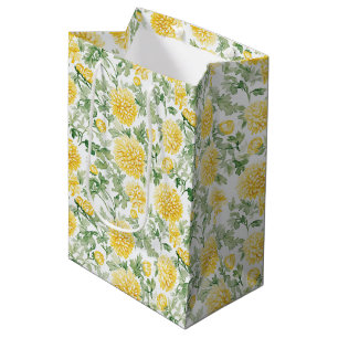 Yellow Marigold Flowers Bridal Shower Medium Gift Bag