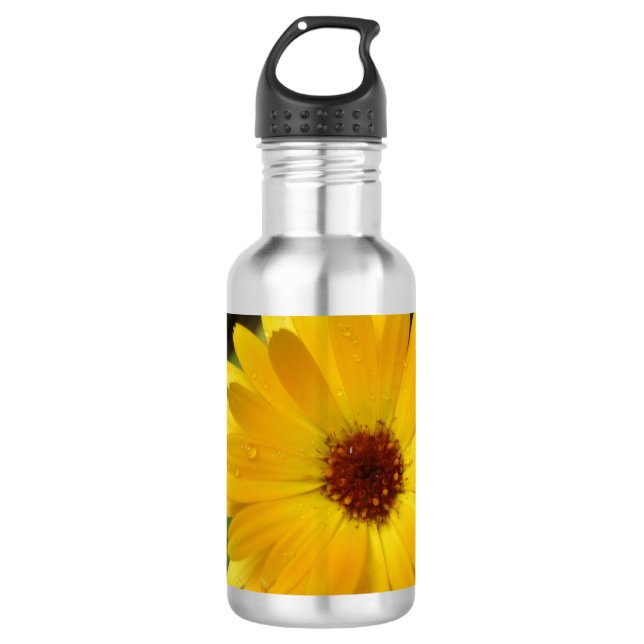 Yellow Marigold Macro 710 Ml Water Bottle (Front)