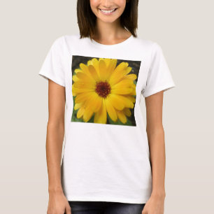 Yellow Marigold Macro Ladies T Shirt