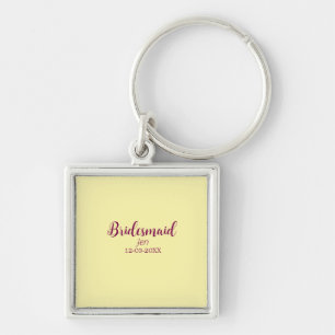 Yellow maroon bridesmaid name date stylish bride t key ring