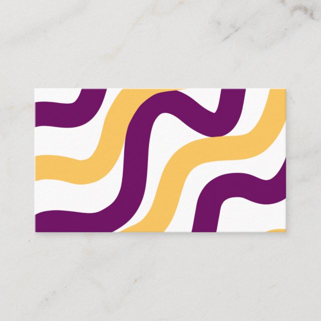 Yellow marron red curvy lines wavy pattern design  business card (Front)