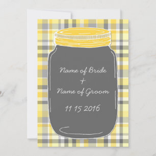 Yellow Mason Jar Wedding Rehearsal Dinner Party Invitation