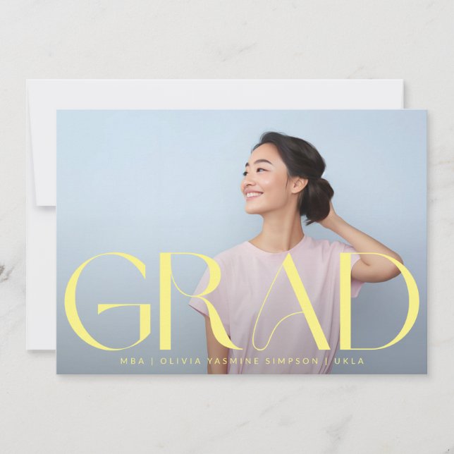 Yellow MBA Dark Overlay | Modern Photo Uni Announcement (Front)