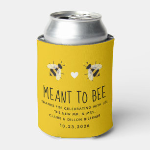 Yellow Meant to Bee Wedding Can Cooler