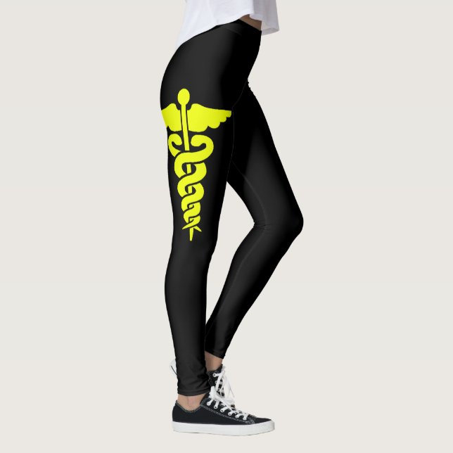 Yellow Medical Symbol Leggings (Right)