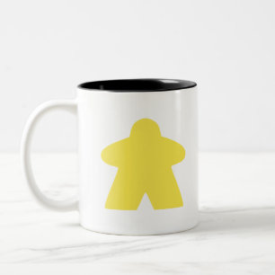 Yellow Meeple Board Game Piece Two-Tone Coffee Mug
