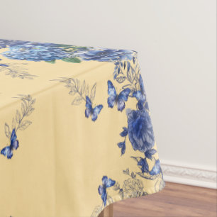 Yellow Mellow Butterfly Flower Medow Tablecloth