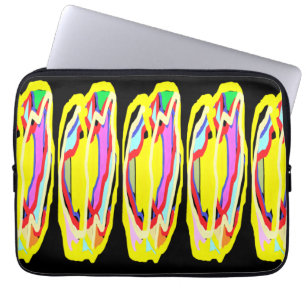 Yellow Mellow colourful abstract art hippie style Laptop Sleeve