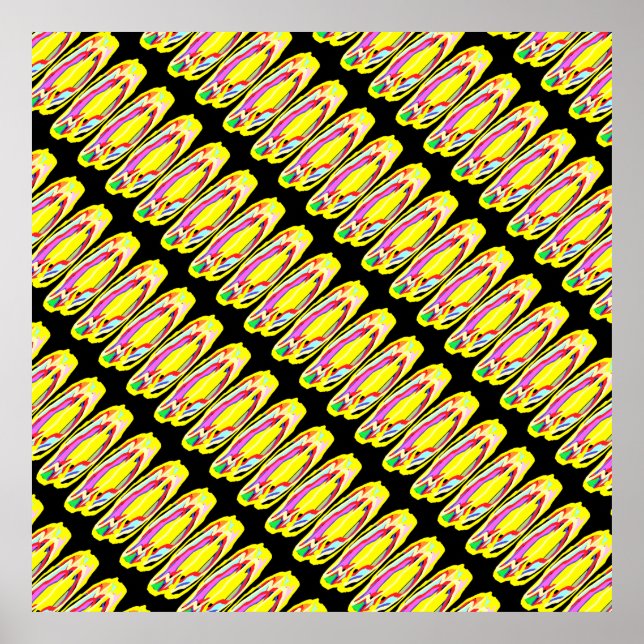 Yellow Mellow colourful abstract art hippie style  Poster (Front)