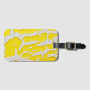 Yellow melon pattern luggage tag