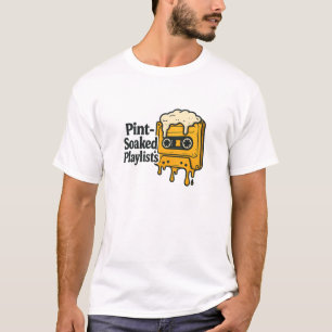 Yellow Melting Beer Cassette Music Quote T-Shirt