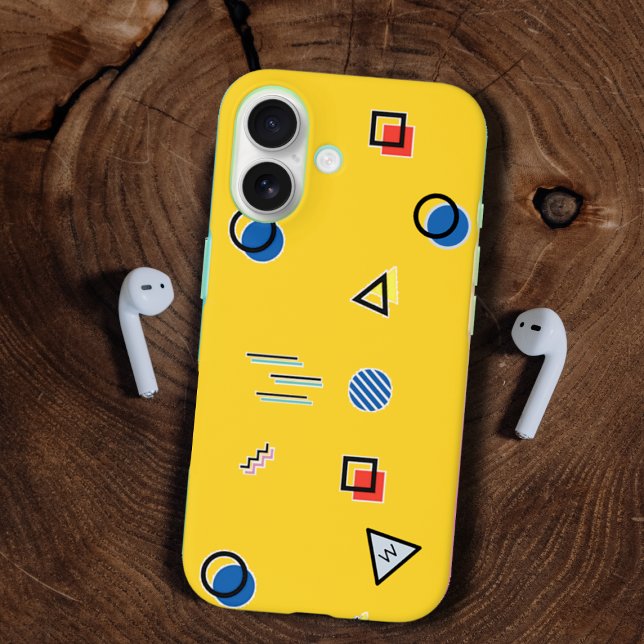 Yellow Memphis Monogram Case-Mate iPhone Case (Creator Uploaded)